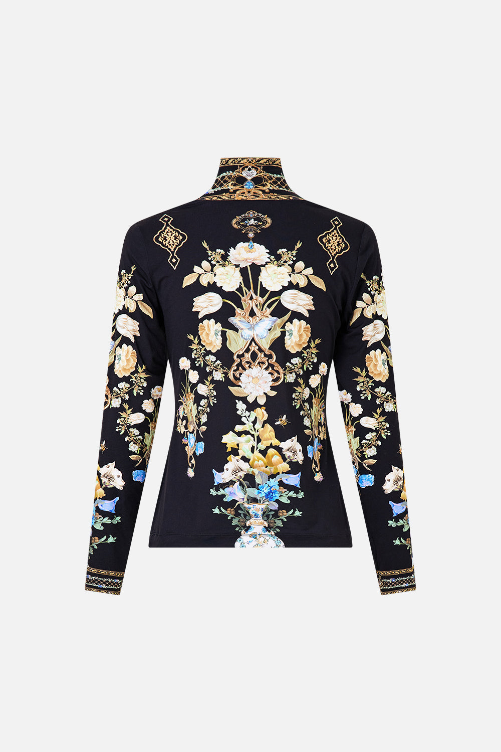 The CAMILLA jersey turtleneck from our print Ottoman elegance, back product view