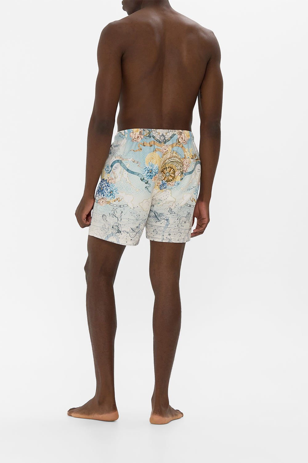 The CAMILLA mid length boardshort with elastic waist from our print my lucky stars
