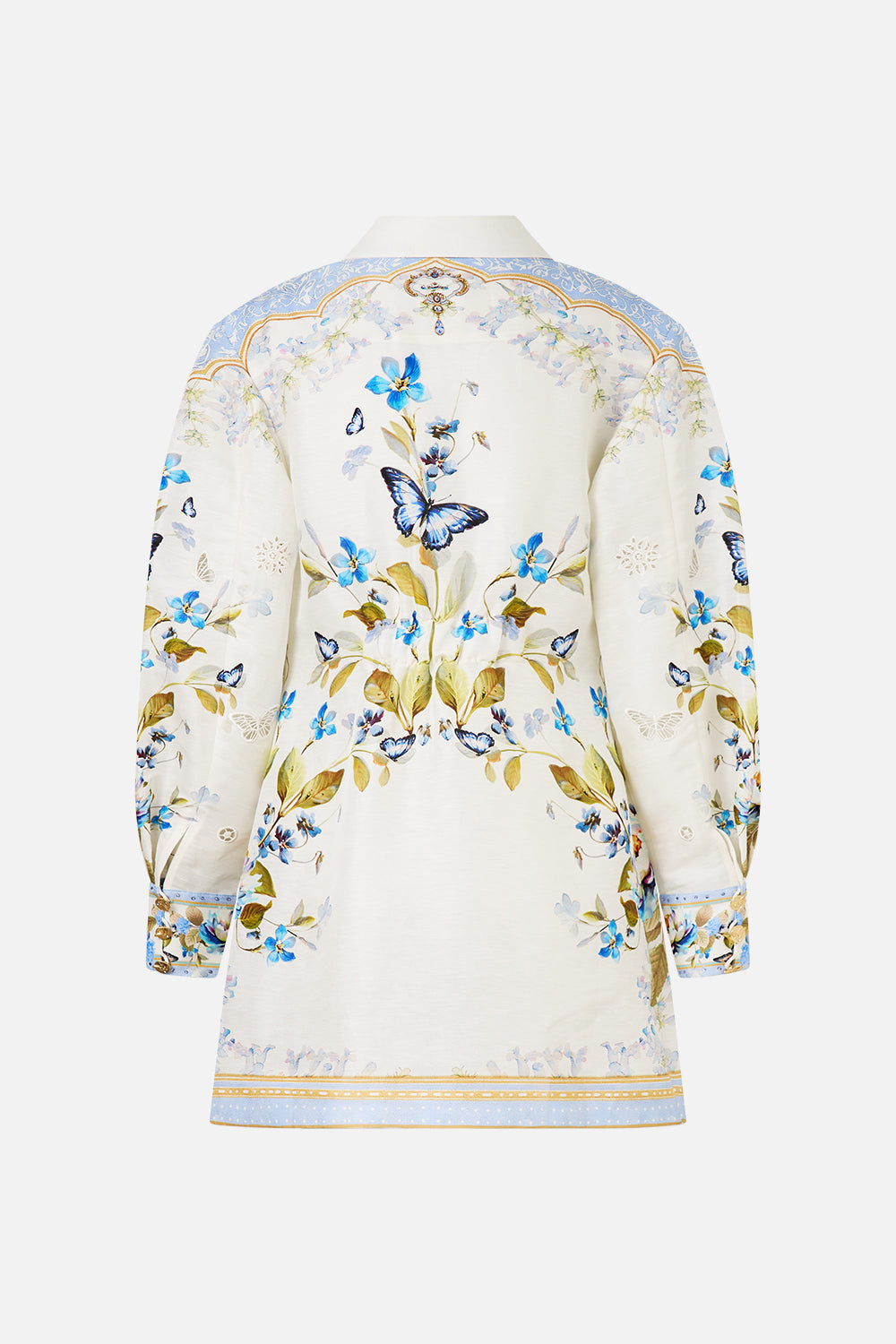 The CAMILLA SHIRT DRESS WITH A LINE SKIRT BOTANICAL BALLADS in our  print.