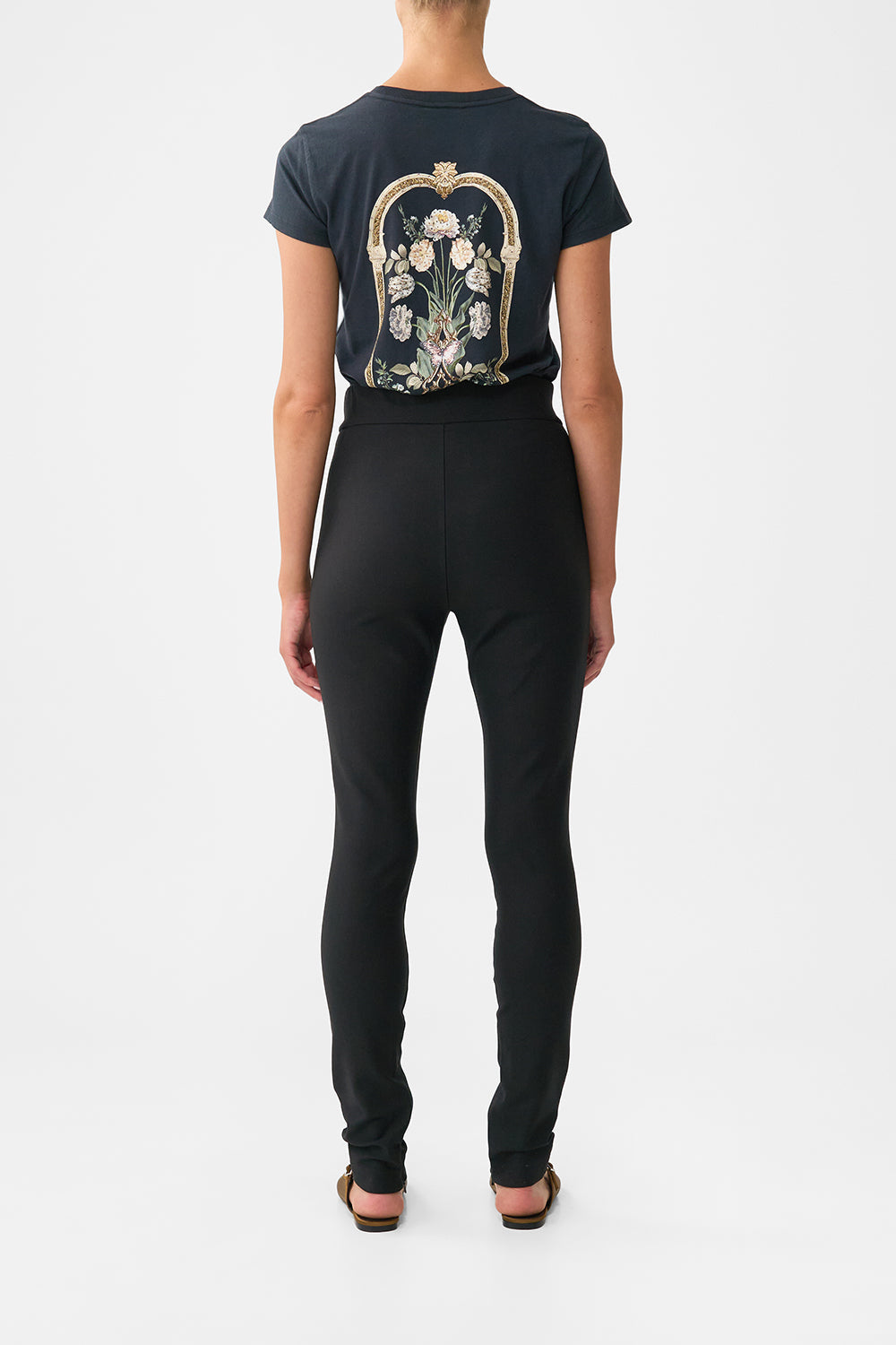 The CAMILLA button embellished ponte pant from our print Ottoman elegance