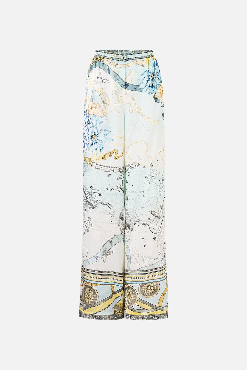 The CAMILLA BUTTON FRONT LOUNGE PANT MY LUCKY STARS in our  print.