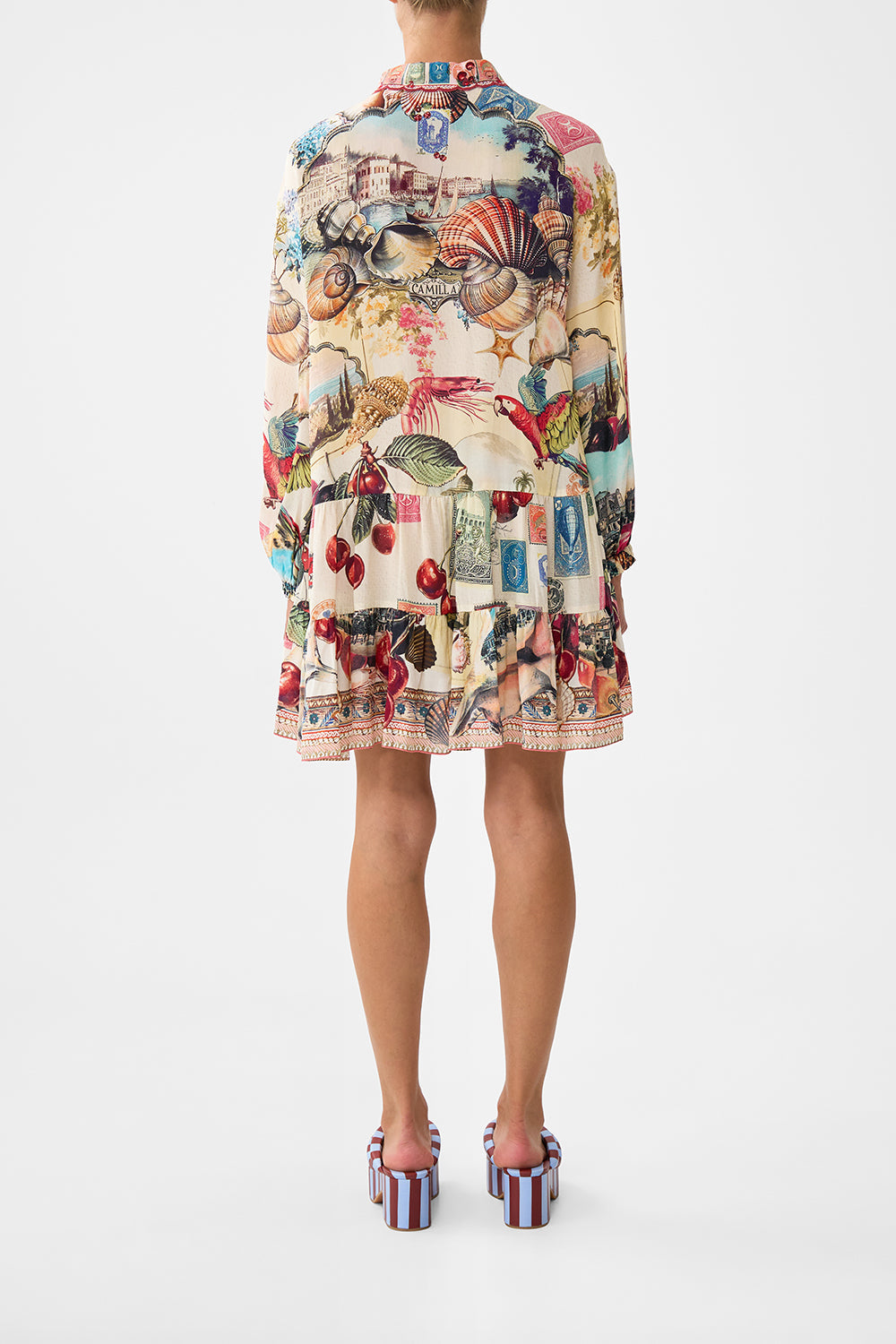 LONG SLEEVE TIERED SHORT DRESS NOTES FROM THE ROAD