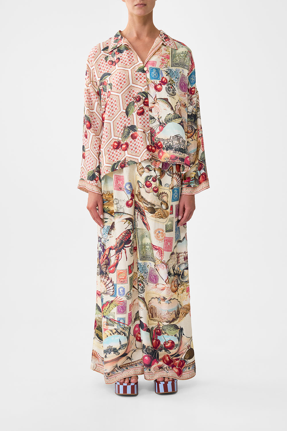 CROPPED RELAXED SHIRT NOTES FROM THE ROAD
