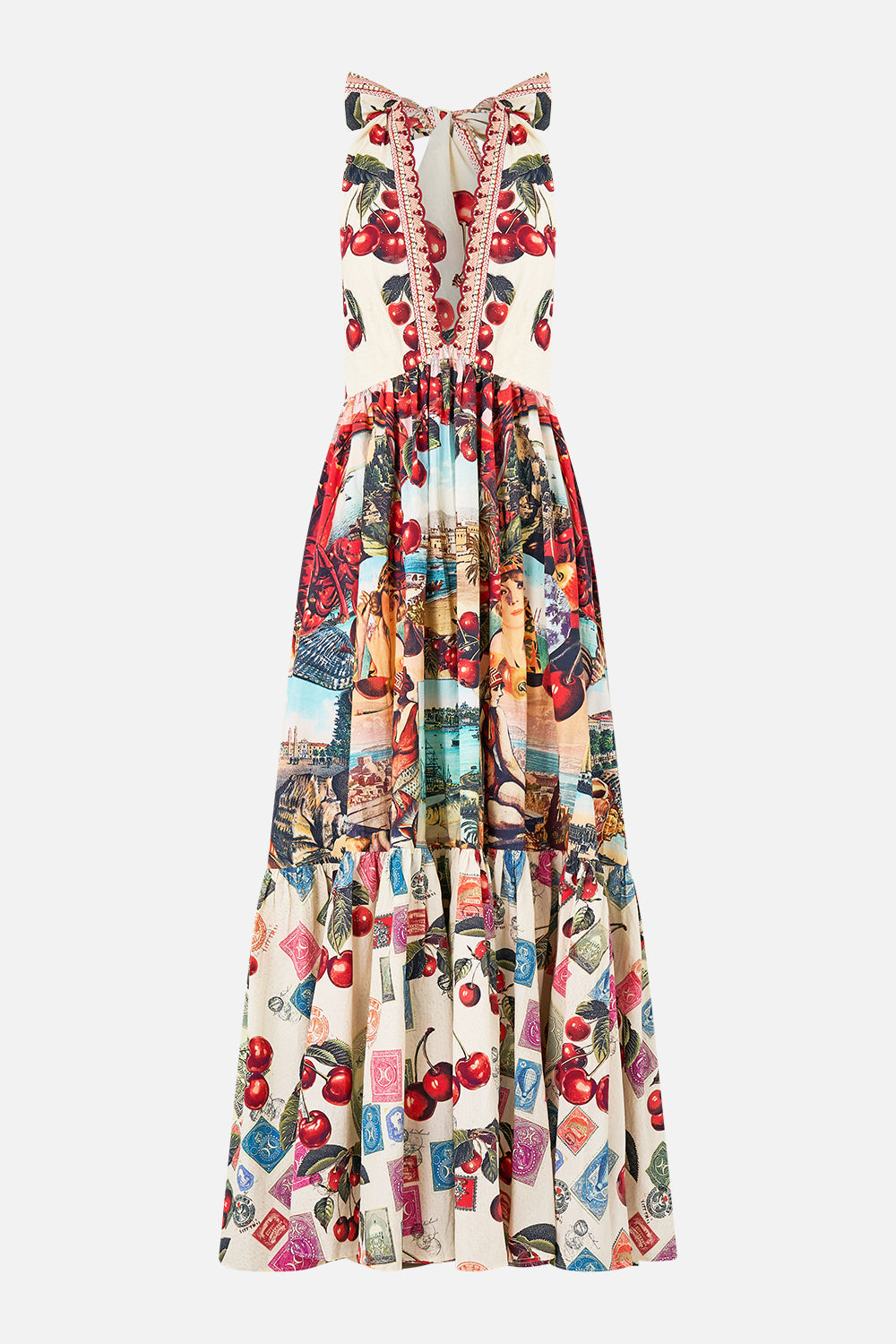 VESTIDO HALTER CON VOLANTES NOTAS DEL VIAJE