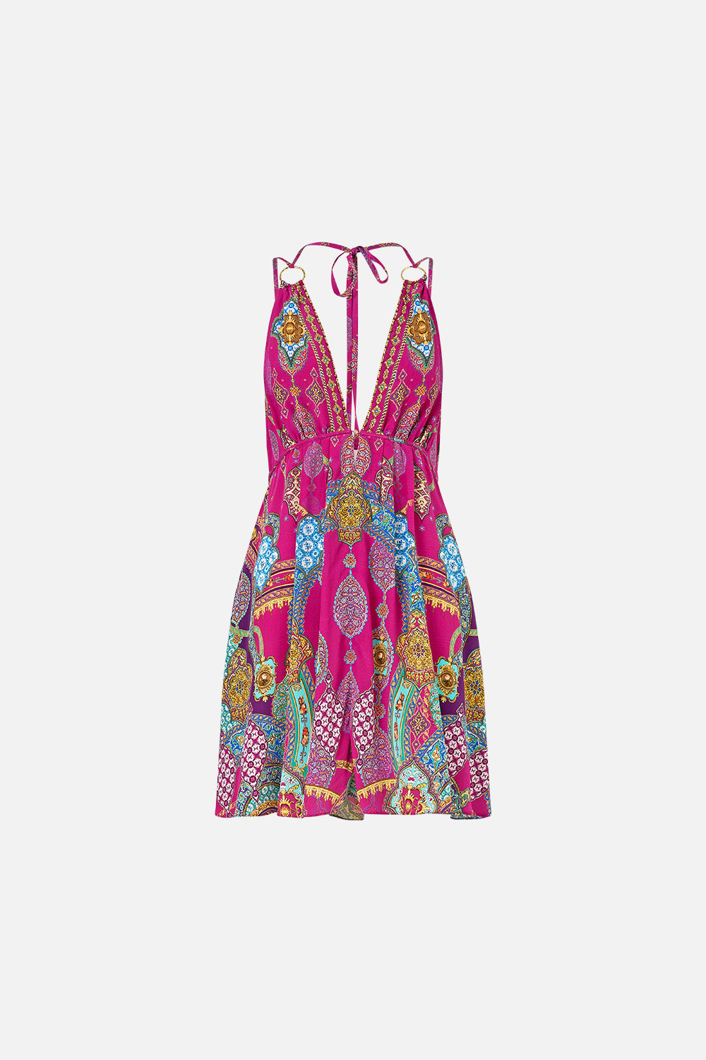 VESTIDO CORTO EVASÉ CON ADORNOS METÁLICOS CONCUBINAS, SULTANES Y CORTESANOS
