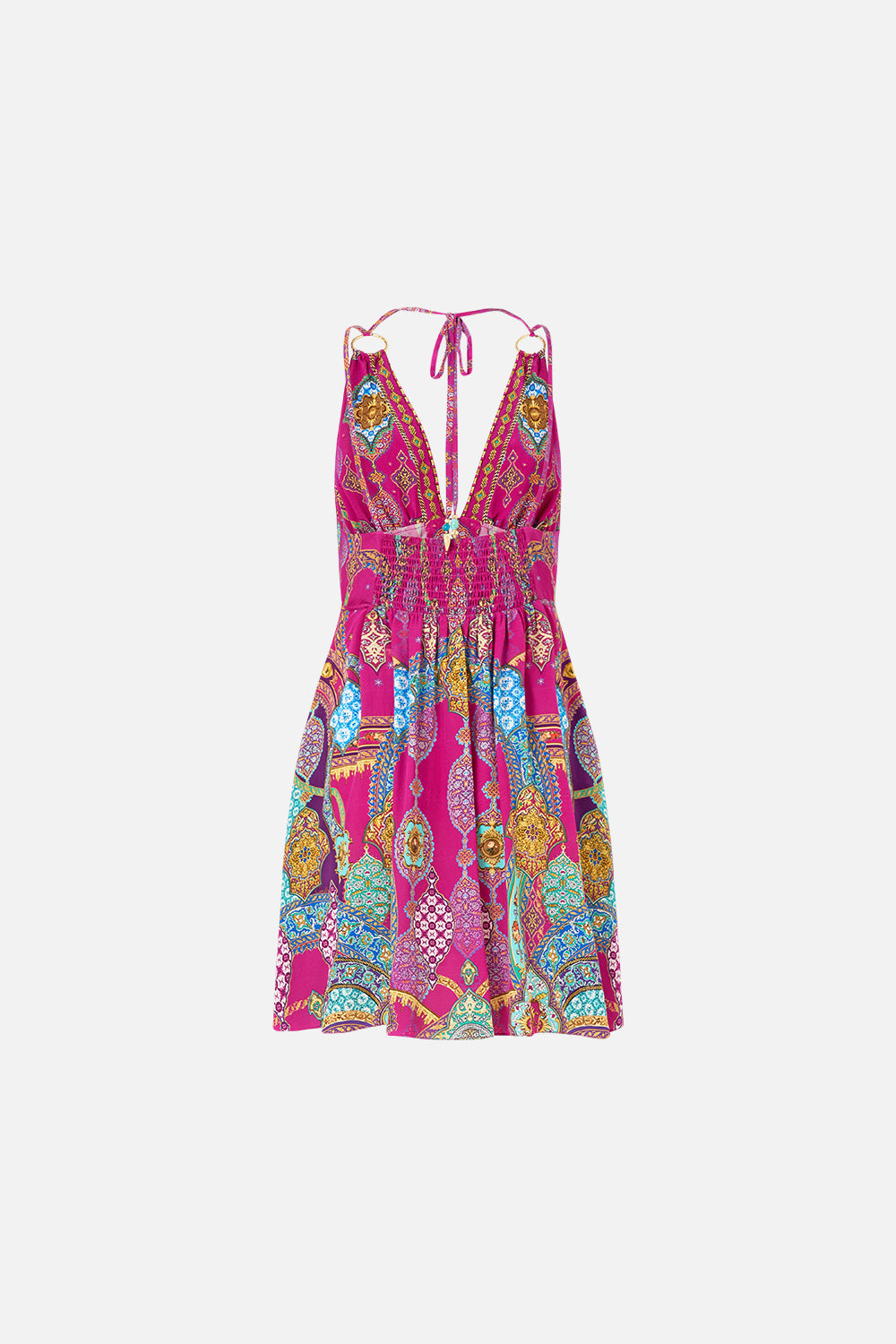 VESTIDO CORTO EVASÉ CON ADORNOS METÁLICOS CONCUBINAS, SULTANES Y CORTESANOS