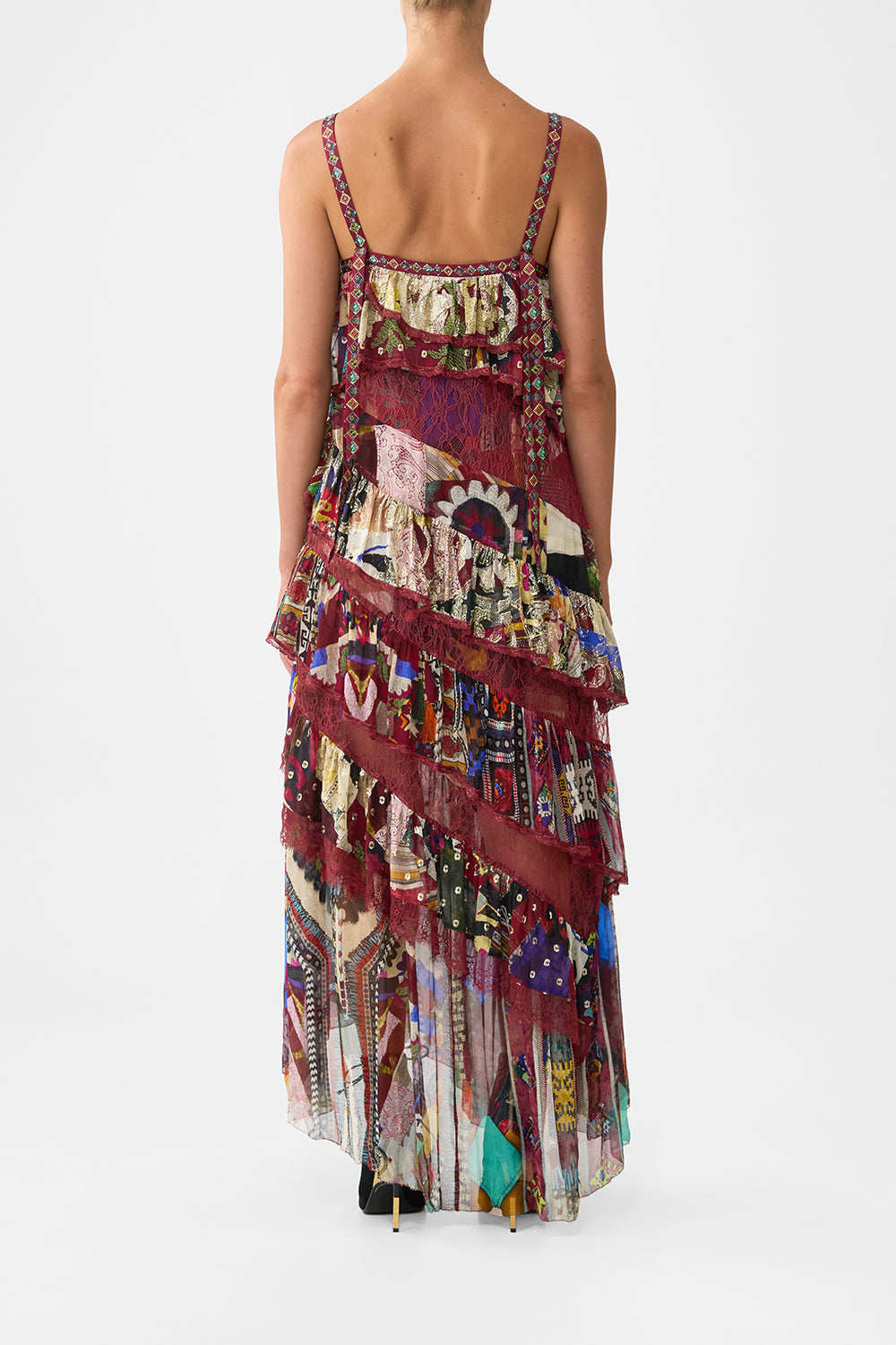 ASYMMETRIC SPLICED LACE DRESS PATCHWORK ALCHEMY