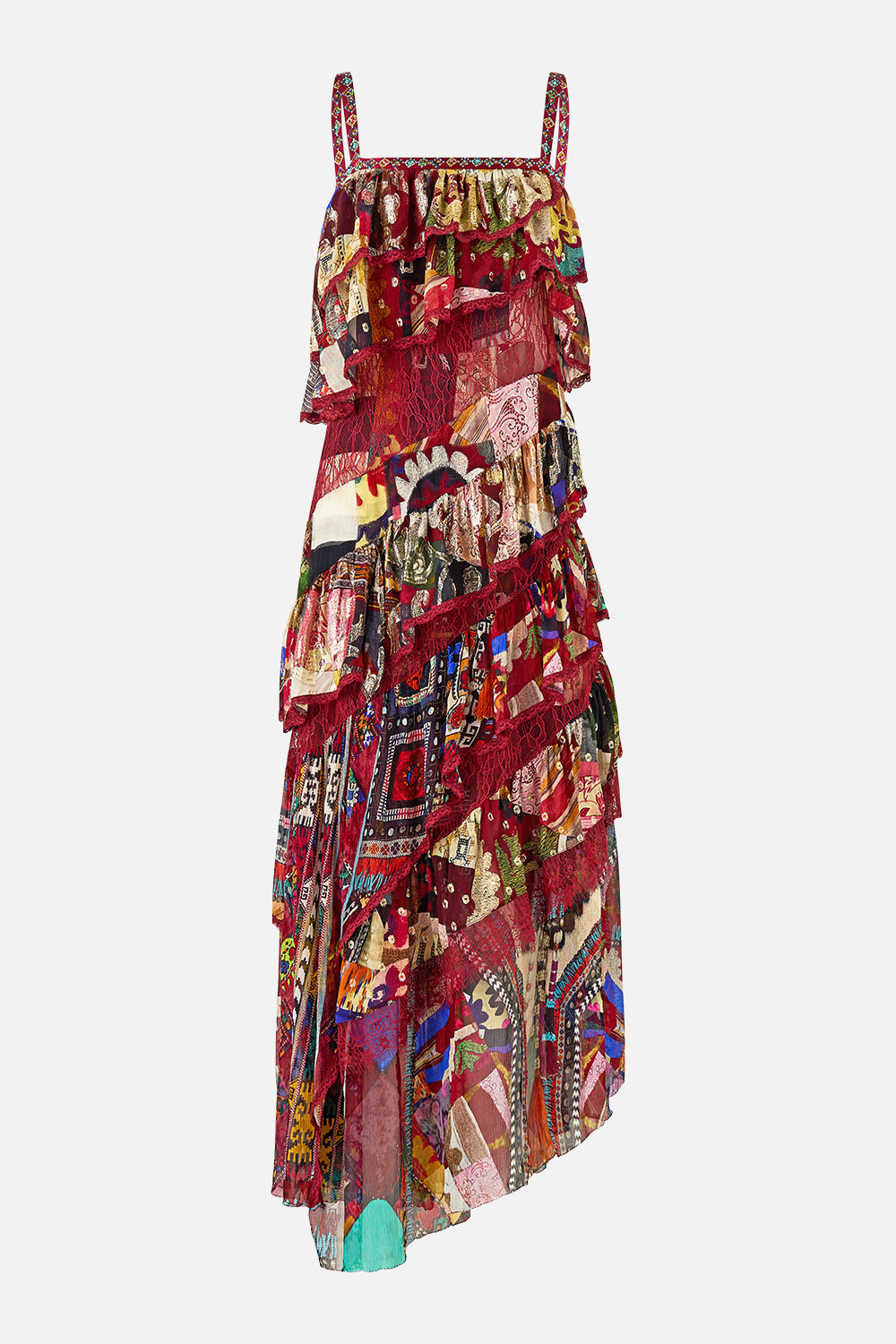 Patchwork Alchemy Asymmetric Spliced Lace Dress | CAMILLA US – CAMILLA