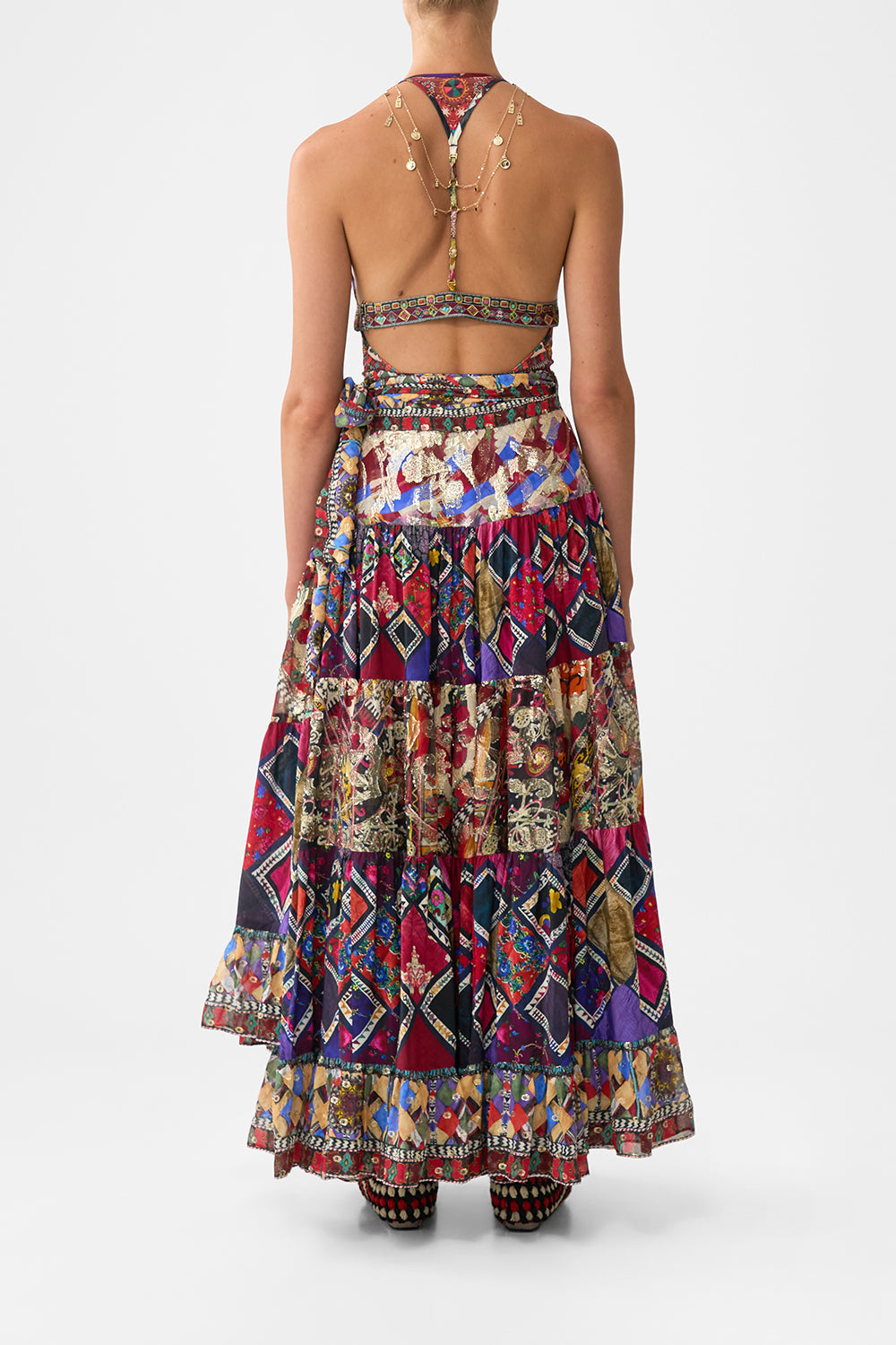 Patchwork Alchemy Wrap Skirt With Gathered Panels | CAMILLA US
