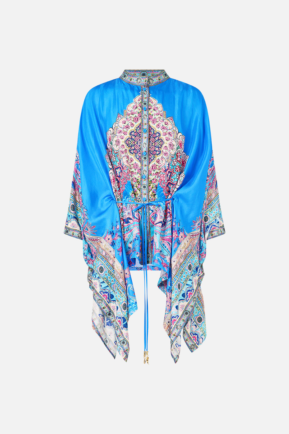 BLUSA CON BOTONES HASTA ABAJO PAÑUELO HUELLAS EN EL FOLCLORE