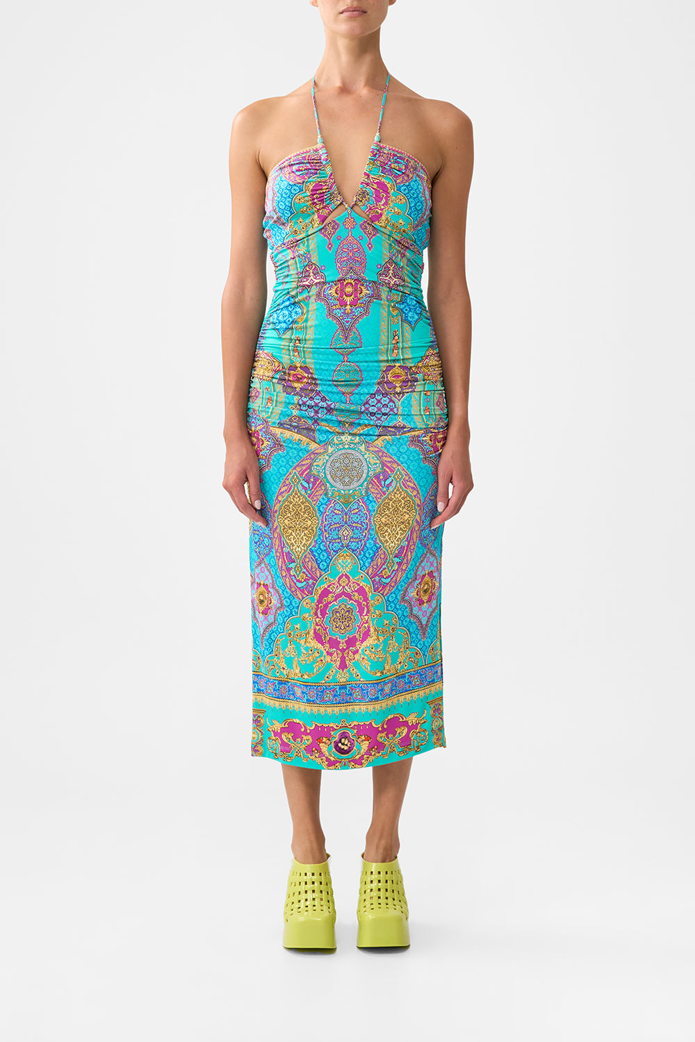 VESTIDO HALTER SIN MANGAS CON ABERTURAS THE CONCUBINES CORRIDOR