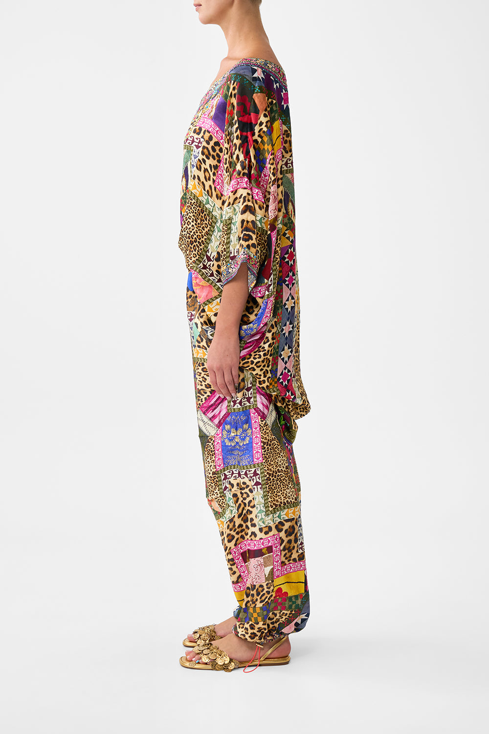 The CAMILLA PARACHUTE PANT EMBROIDERED EVER AFTER in our  print.