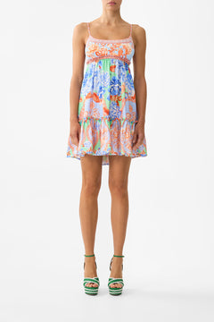 SHORT DRESS WITH JERSEY BODICE TOPKAPI POP