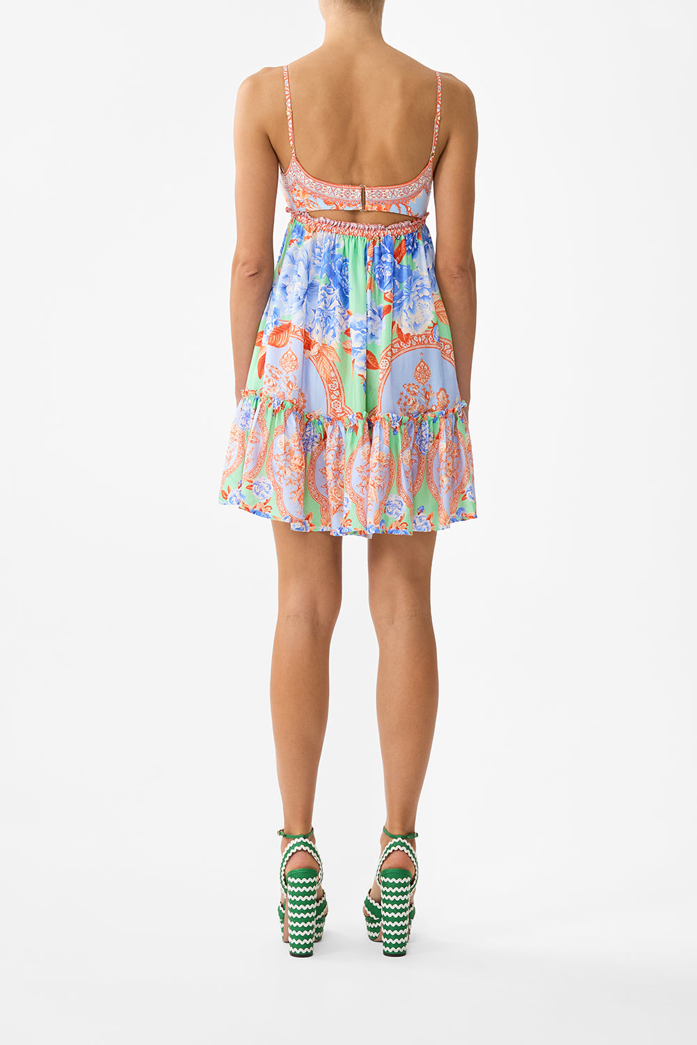 The CAMILLA short dress with jersey bodice from our print Topkapi pop