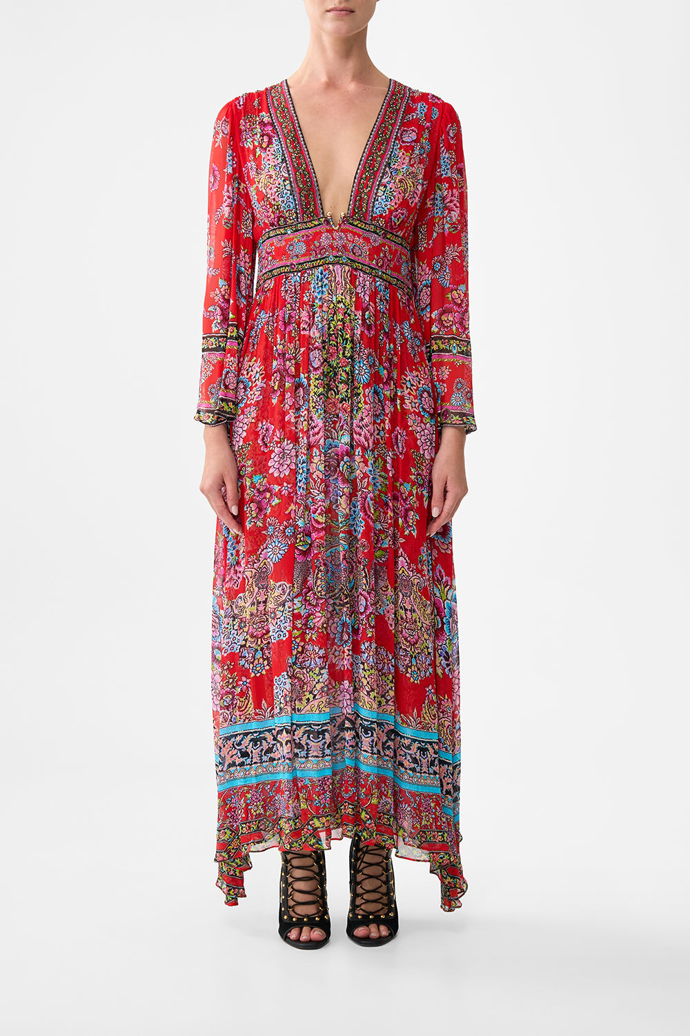 VESTIDO DE MANGA LARGA CON DETALLES METALIZADOS ARTISANS OF ANATOLIA