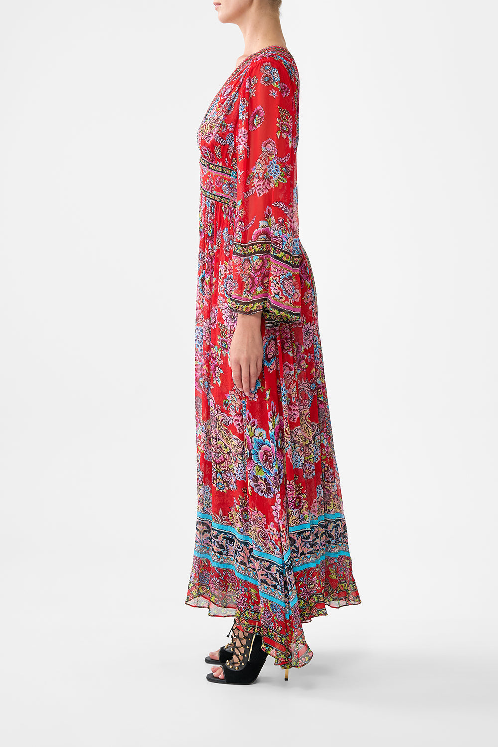 VESTIDO DE MANGA LARGA CON DETALLES METALIZADOS ARTISANS OF ANATOLIA