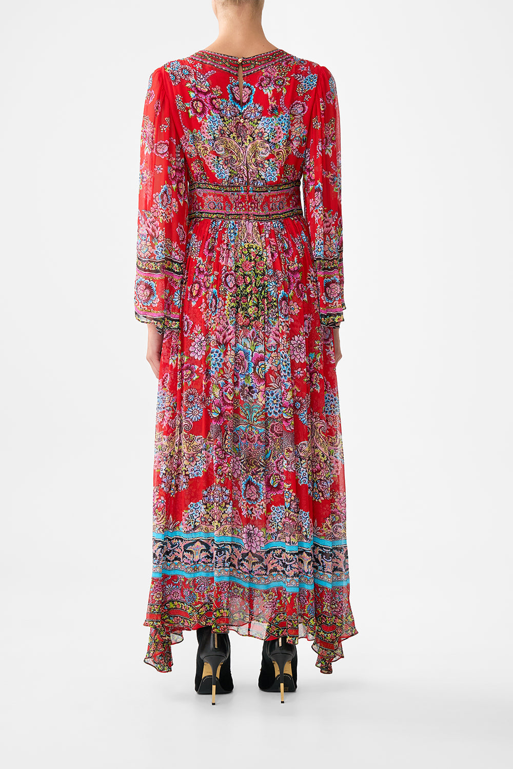 VESTIDO DE MANGA LARGA CON DETALLES METALIZADOS ARTISANS OF ANATOLIA