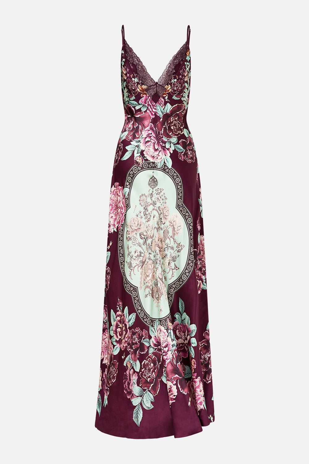 The If These Tiles Could Talk V-Neck Long Bias Slip Dress With