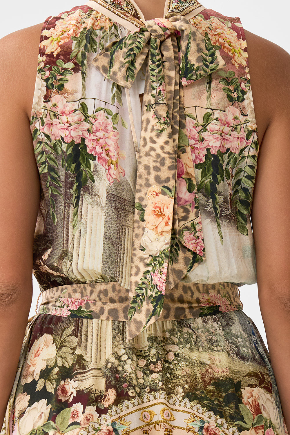 VESTIDO CON CINTURÓN Y CINTURA ELÁSTICA MARAVILLAS EN ACUARELA