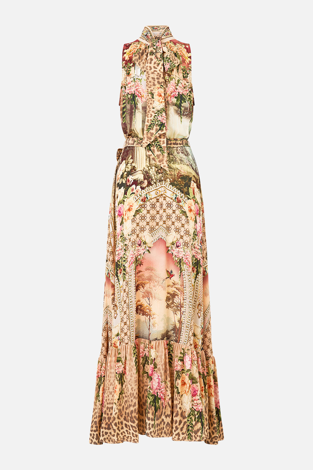 VESTIDO CON CINTURÓN Y CINTURA ELÁSTICA MARAVILLAS EN ACUARELA