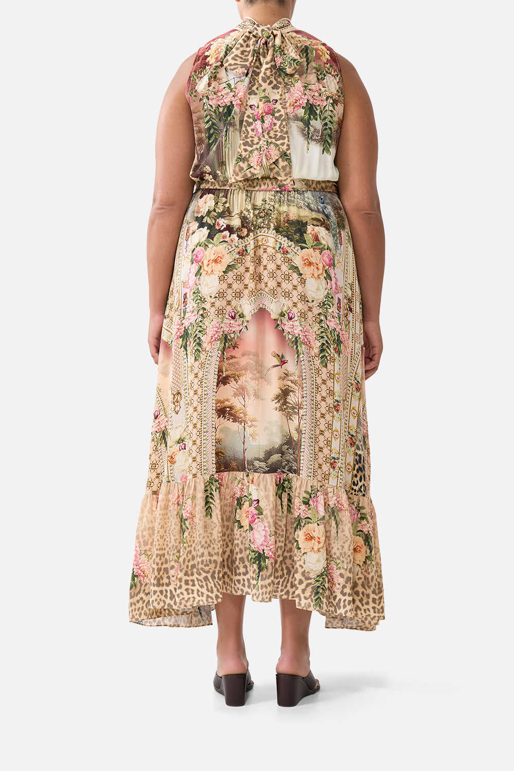 VESTIDO CON CINTURÓN Y CINTURA ELÁSTICA MARAVILLAS EN ACUARELA