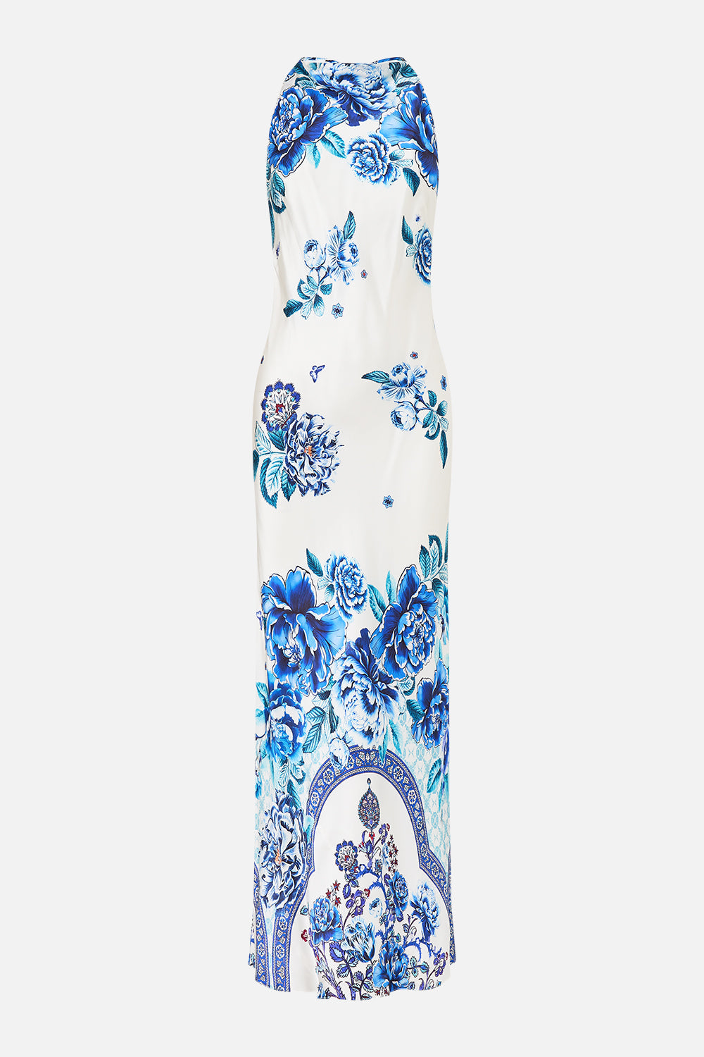 HALTER SLIP DRESS WITH LACE STRAP A CERAMIC GARDEN