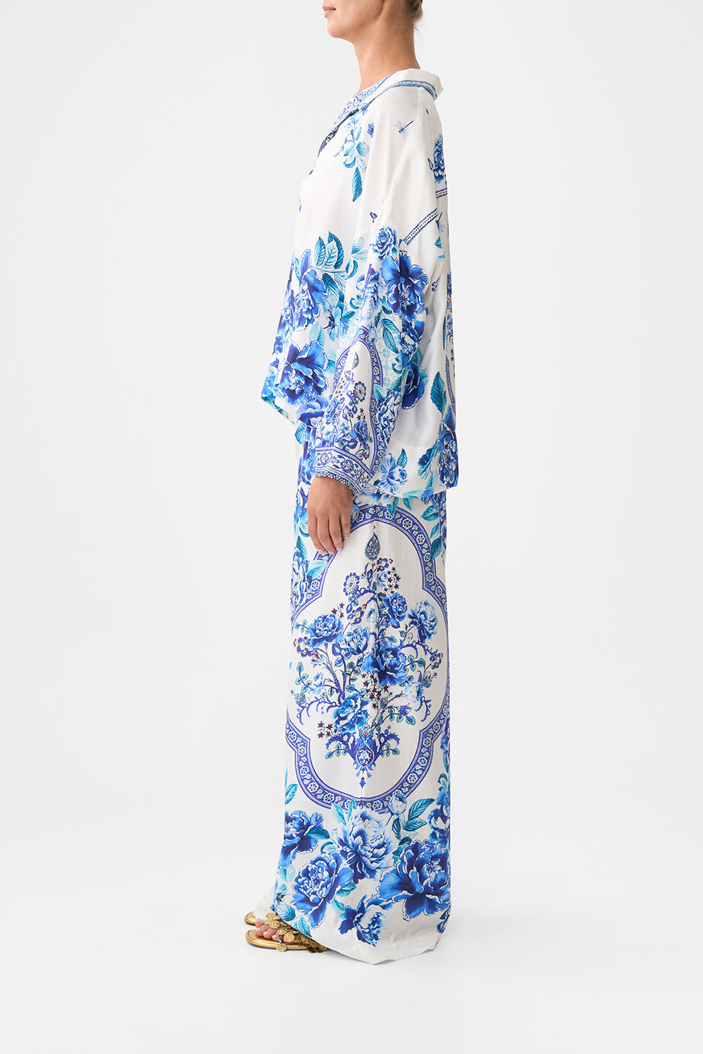 CROPPED RELAXED SHIRT A CERAMIC GARDEN