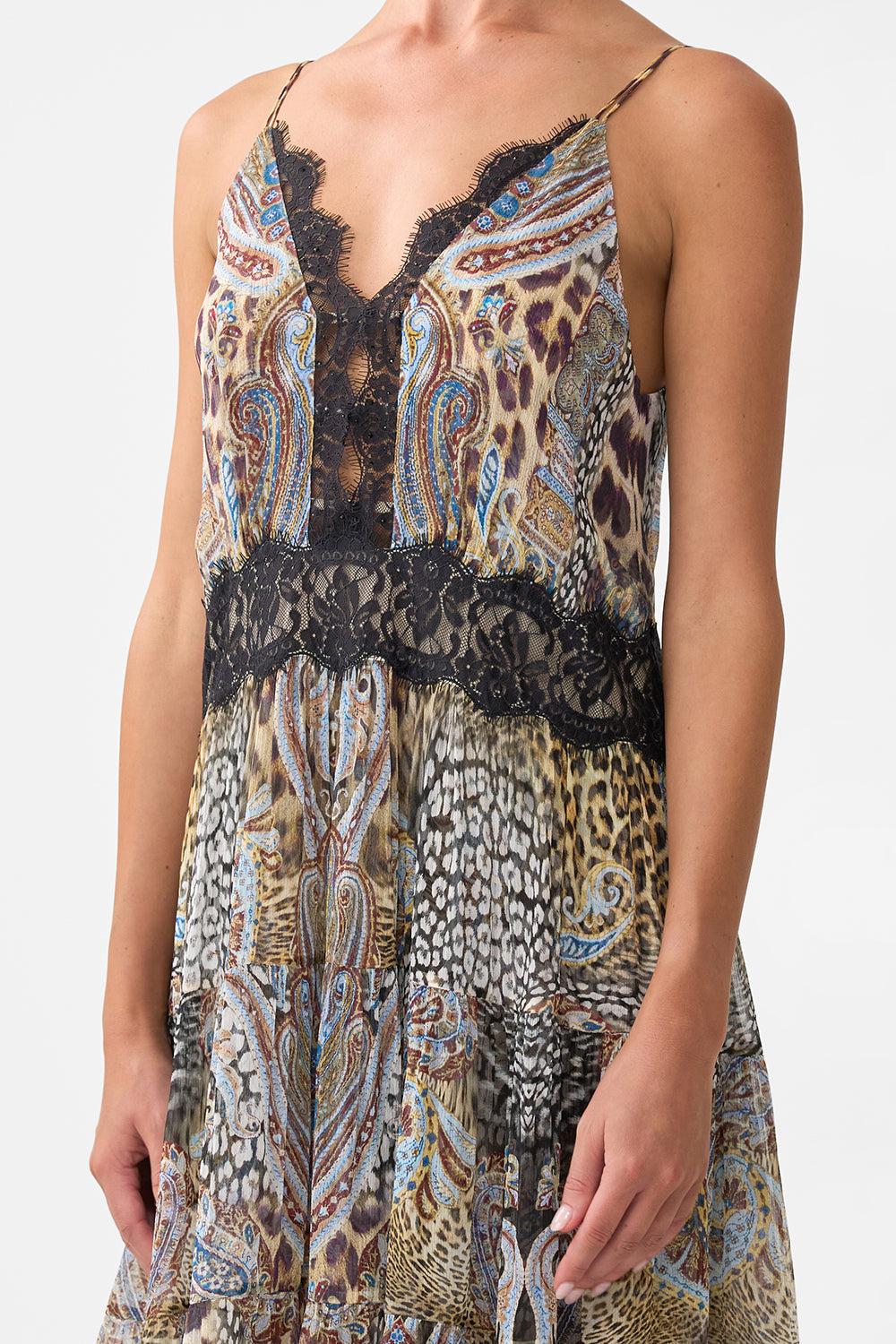 VESTIDO DE VUELOS TRAPECIO CON FORRO ISTANBUL ANIMALIA