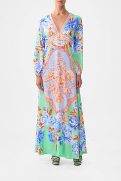 PRINTED LANTERN SLEEVE DRESS TOPKAPI POP