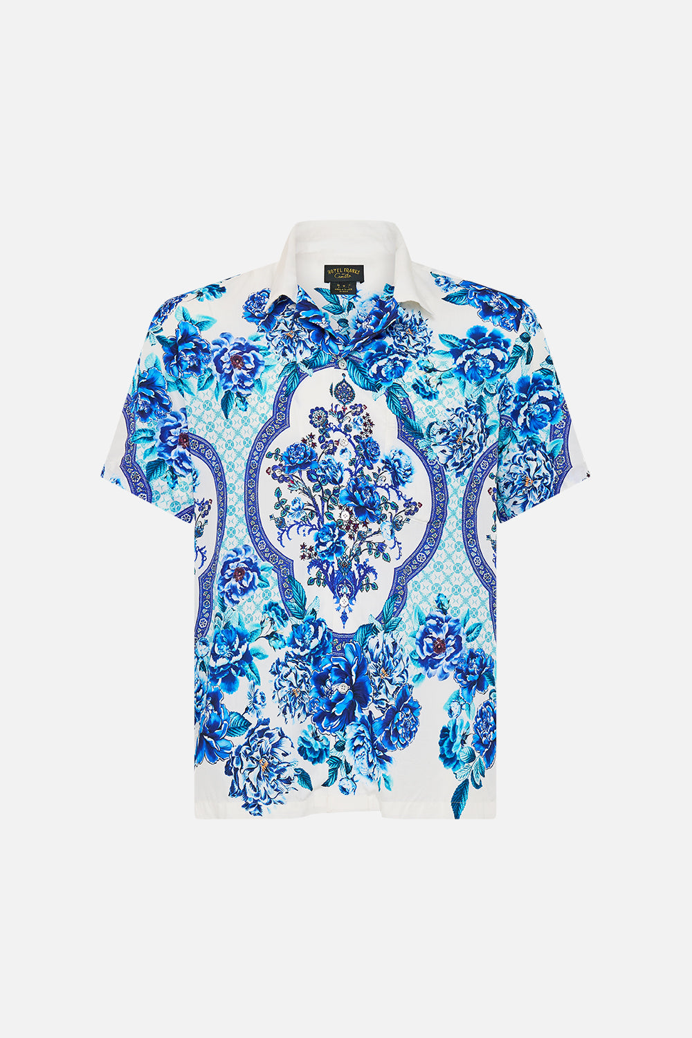 CAMISA DE MANGA CORTA CON CUELLO CUBANO UN JARDÍN DE CERÁMICA