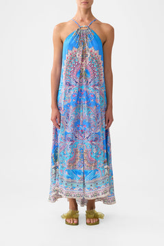 GATHER NECK HARDWARE MAXI DRESS FOOTSTEPS IN FOLKLORE