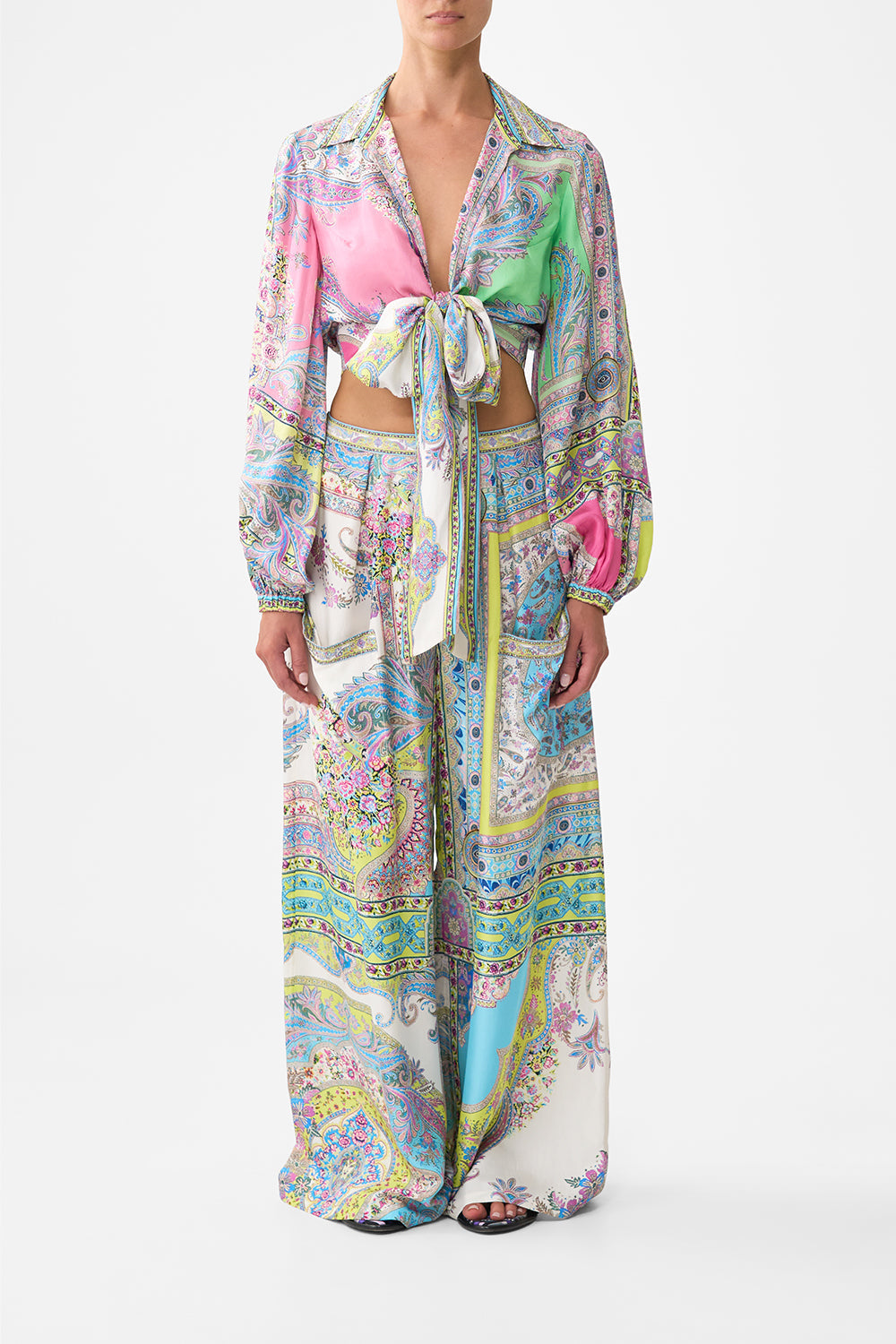 The CAMILLA cropped wrap shirt from our print magic carpet ride