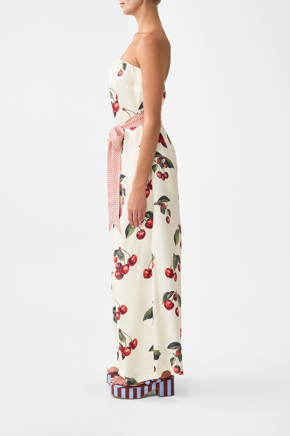 Notes From The Road Front Pleat Strapless Jumpsuit | CAMILLA US
