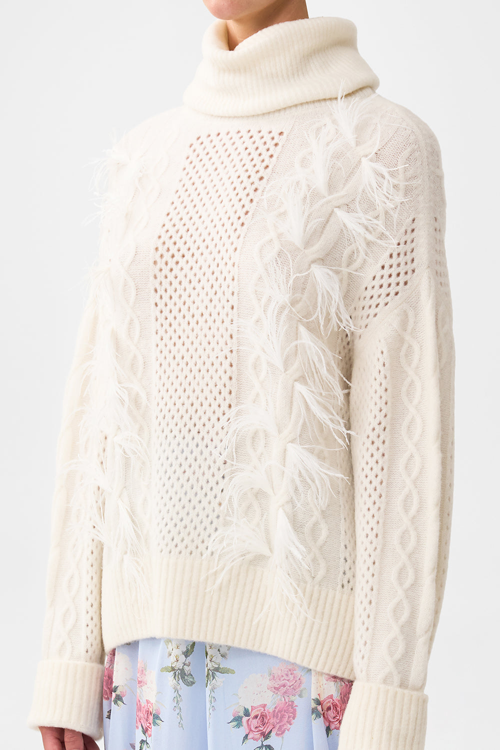 Jersey de cuello alto estampado en mosaico en el tiempo