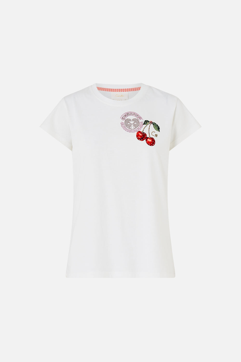 CAMISETA DE CUELLO REDONDO AJUSTADA NOTAS DE LA CARRETERA