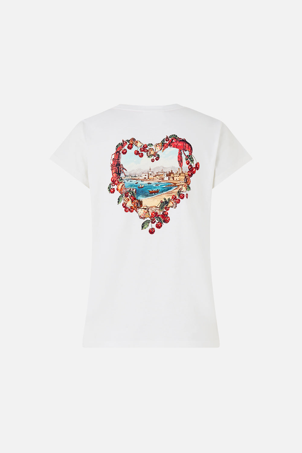 CAMISETA DE CUELLO REDONDO AJUSTADA NOTAS DE LA CARRETERA