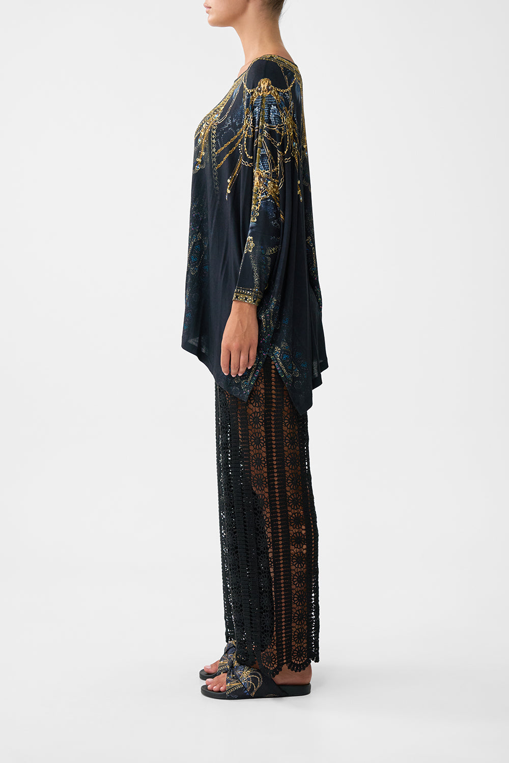 The CAMILLA scoop neck slouch tee from our print song of the solstice