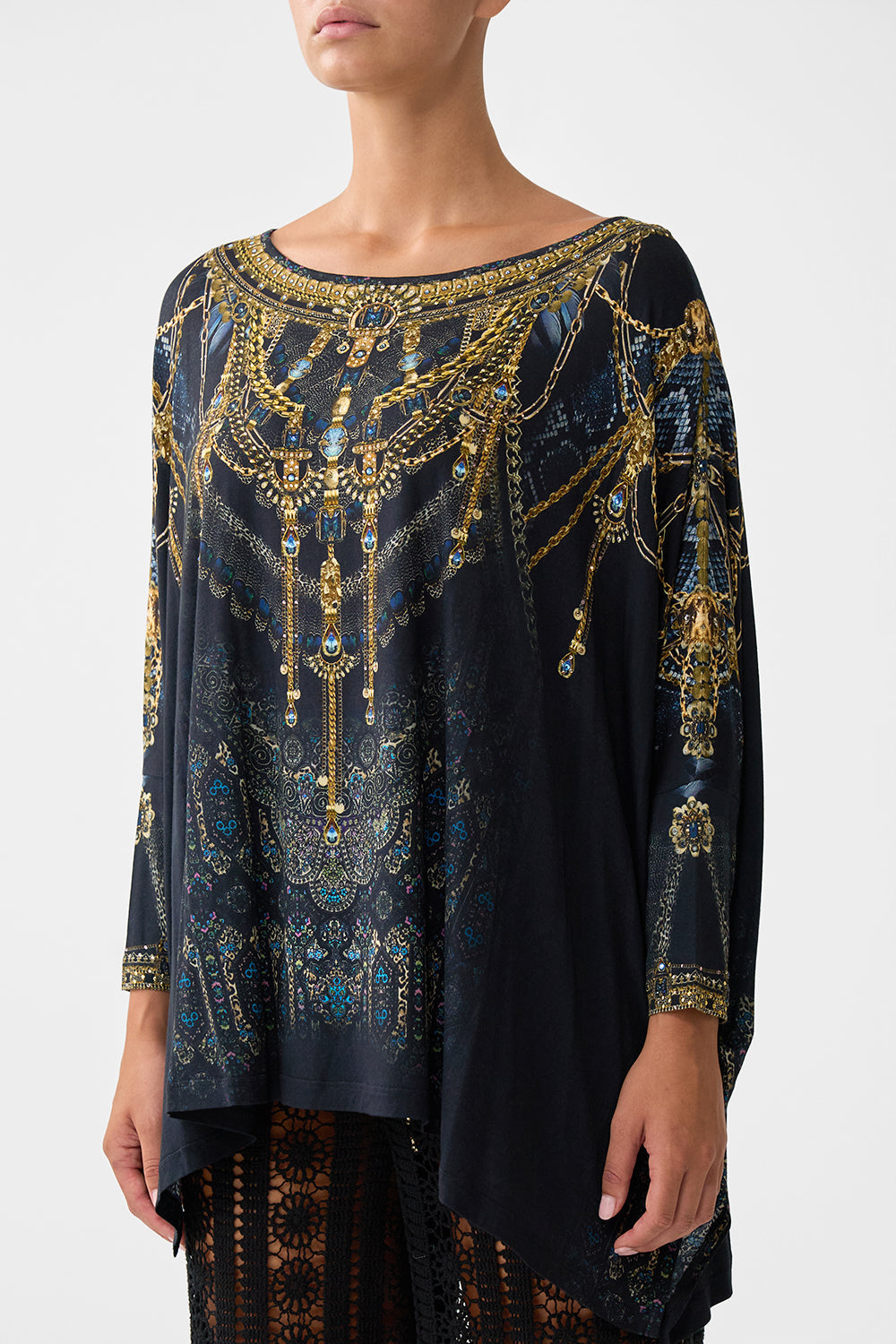 The CAMILLA scoop neck slouch tee from our print song of the solstice