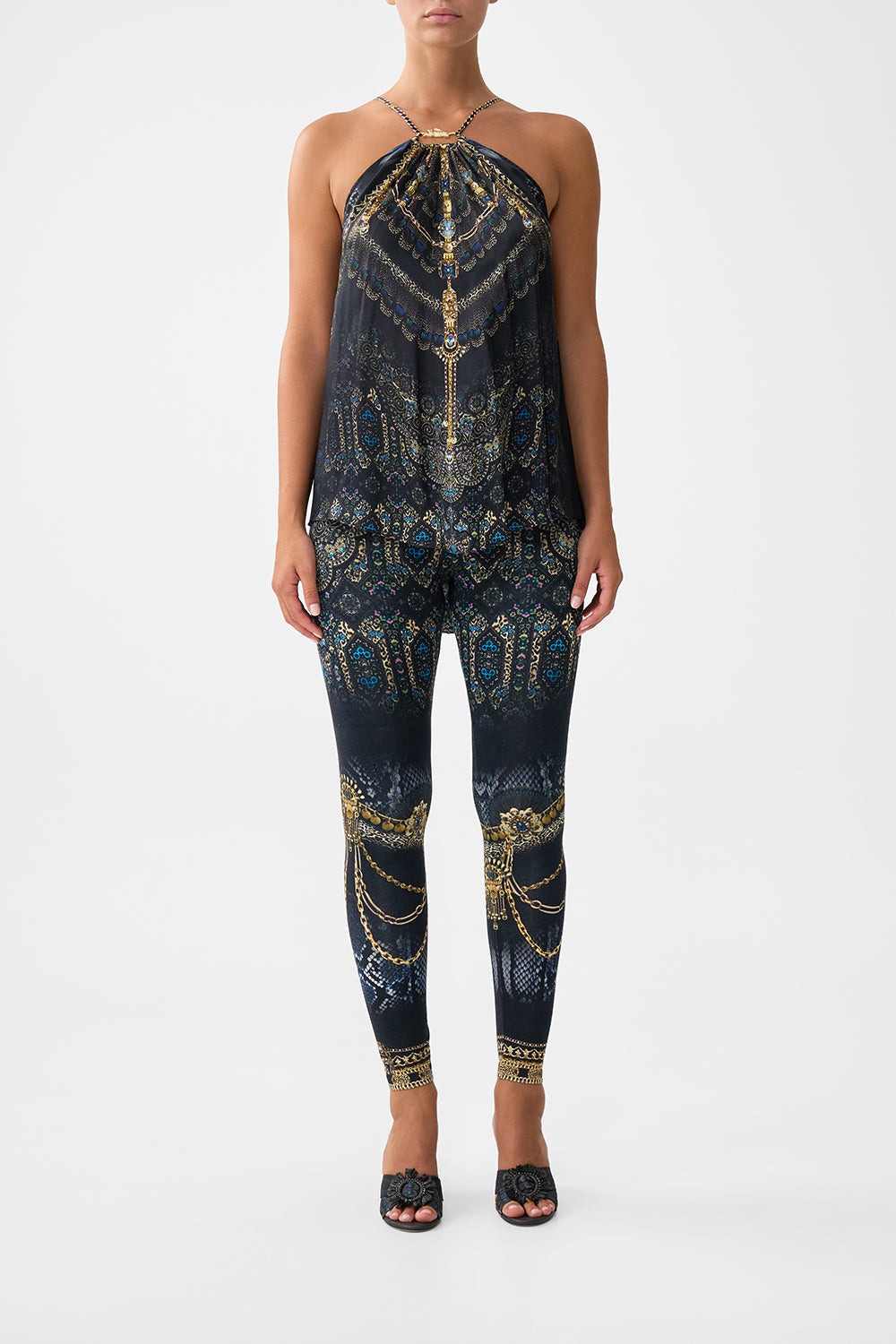 The CAMILLA gather neck hardware top from our print song of the solstice