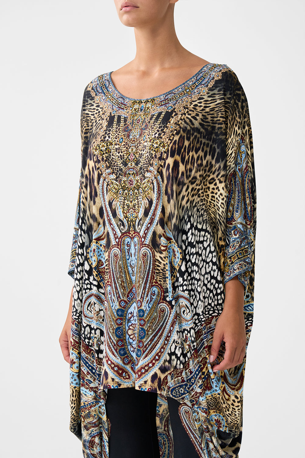 JERSEY SCOOP BACK HEM DRESS ISTANBUL ANIMALIA