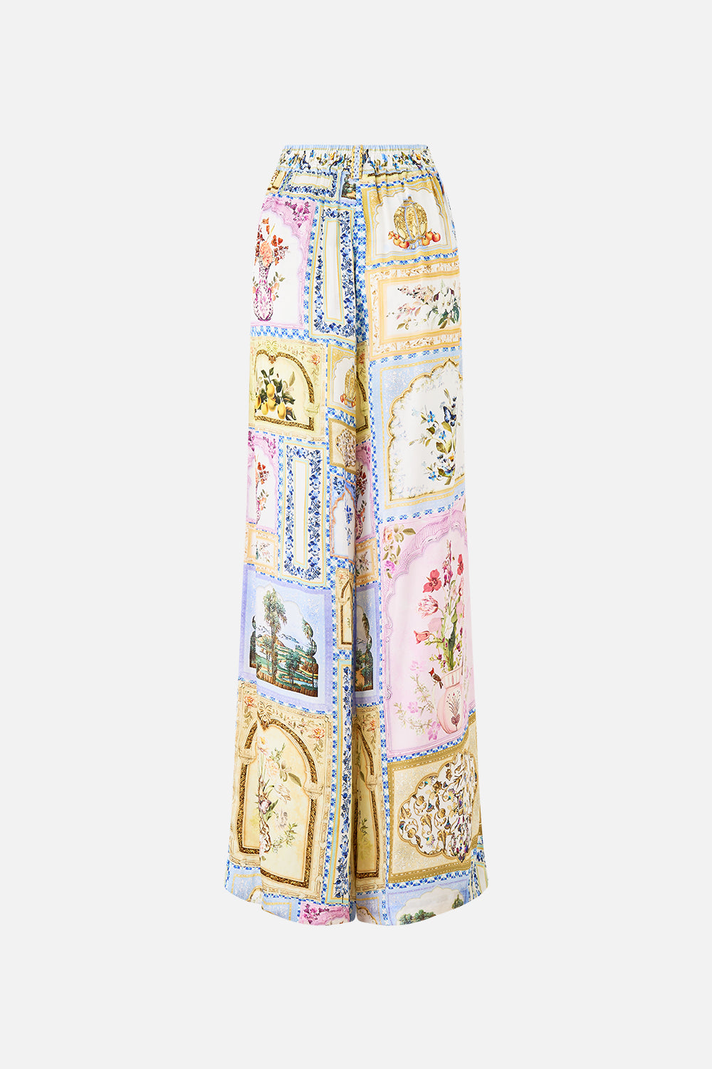 The CAMILLA wide leg waisted pant from our print botanical ballads, back product view