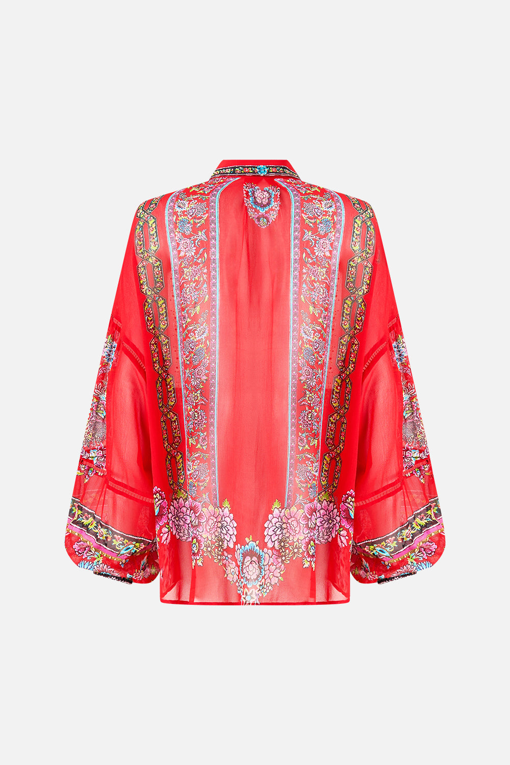 The CAMILLA BALLOON SLEEVE BLOUSE ARTISANS OF ANATOLIA in our  print.