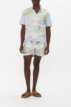 SHORT SLEEVE SILK SHIRT WITH KNIT SLEEVE MY LUCKY STARS