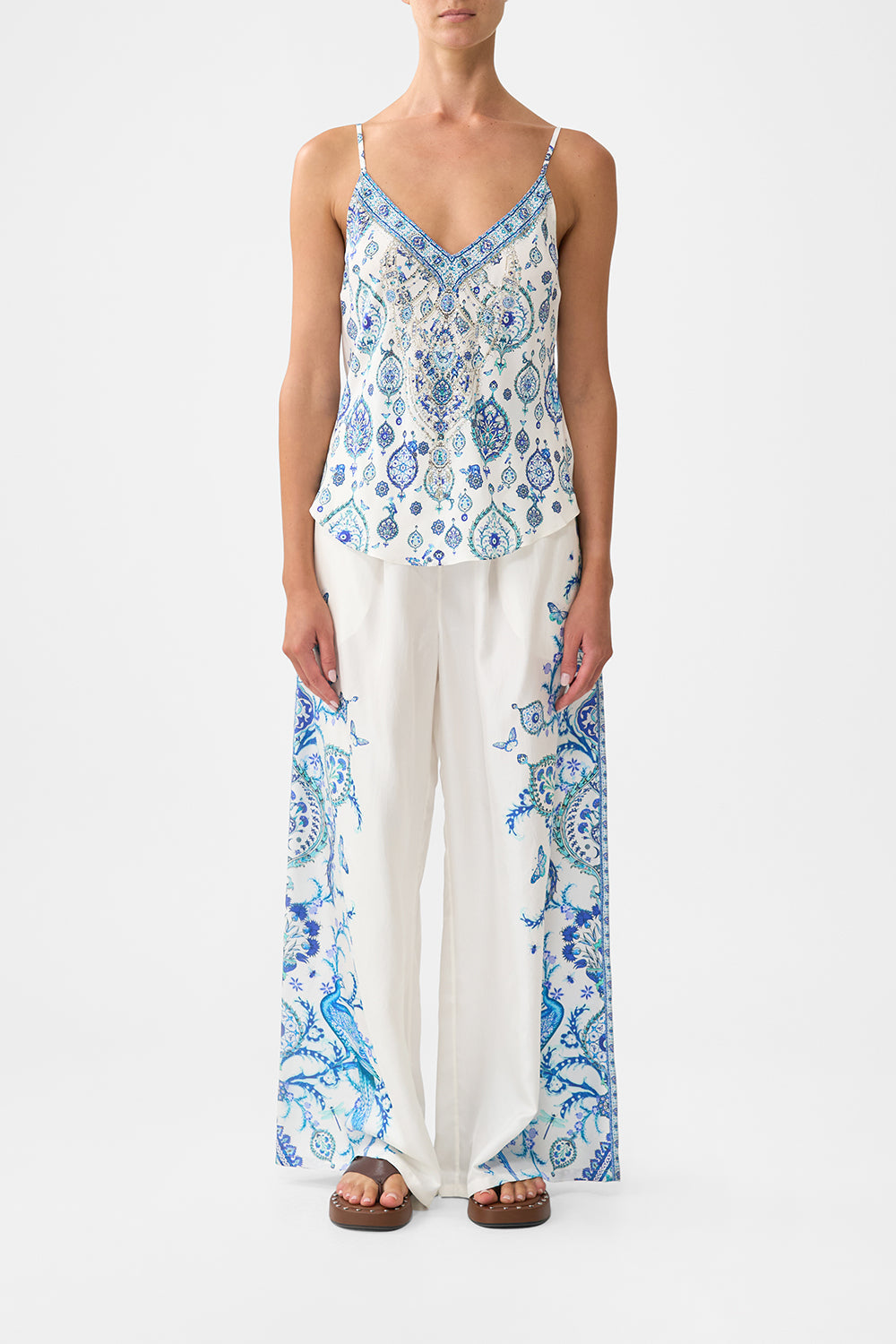 The CAMILLA v-neck bias cami from our print Isnik lullaby