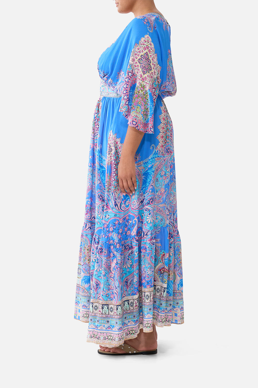 Footsteps In Folklore Waisted Dress With Hem Ruffle