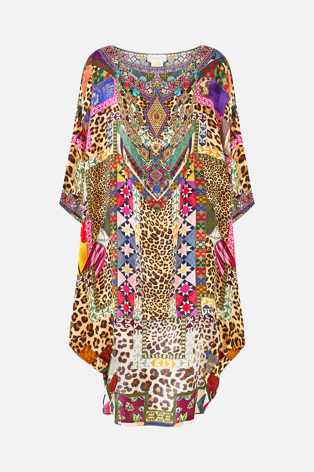 VESTIDO CON DOBLEZ TRASERO ESCOTADO Y BORDADO "EVER AFTER"