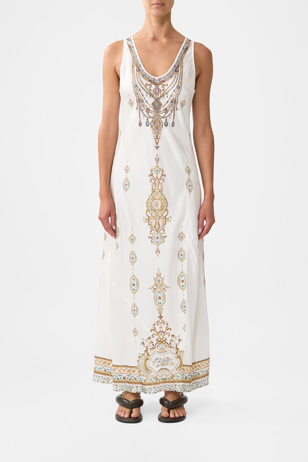 The CAMILLA bias cut tank dress from our print Ottoman dynasty