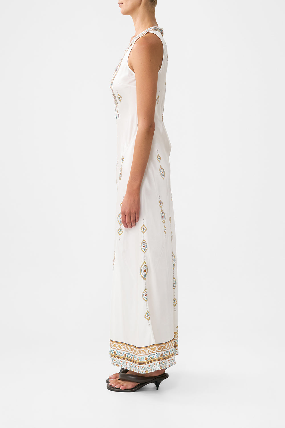 The CAMILLA bias cut tank dress from our print Ottoman dynasty