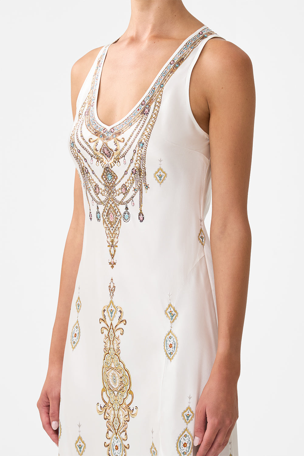 The CAMILLA bias cut tank dress from our print Ottoman dynasty
