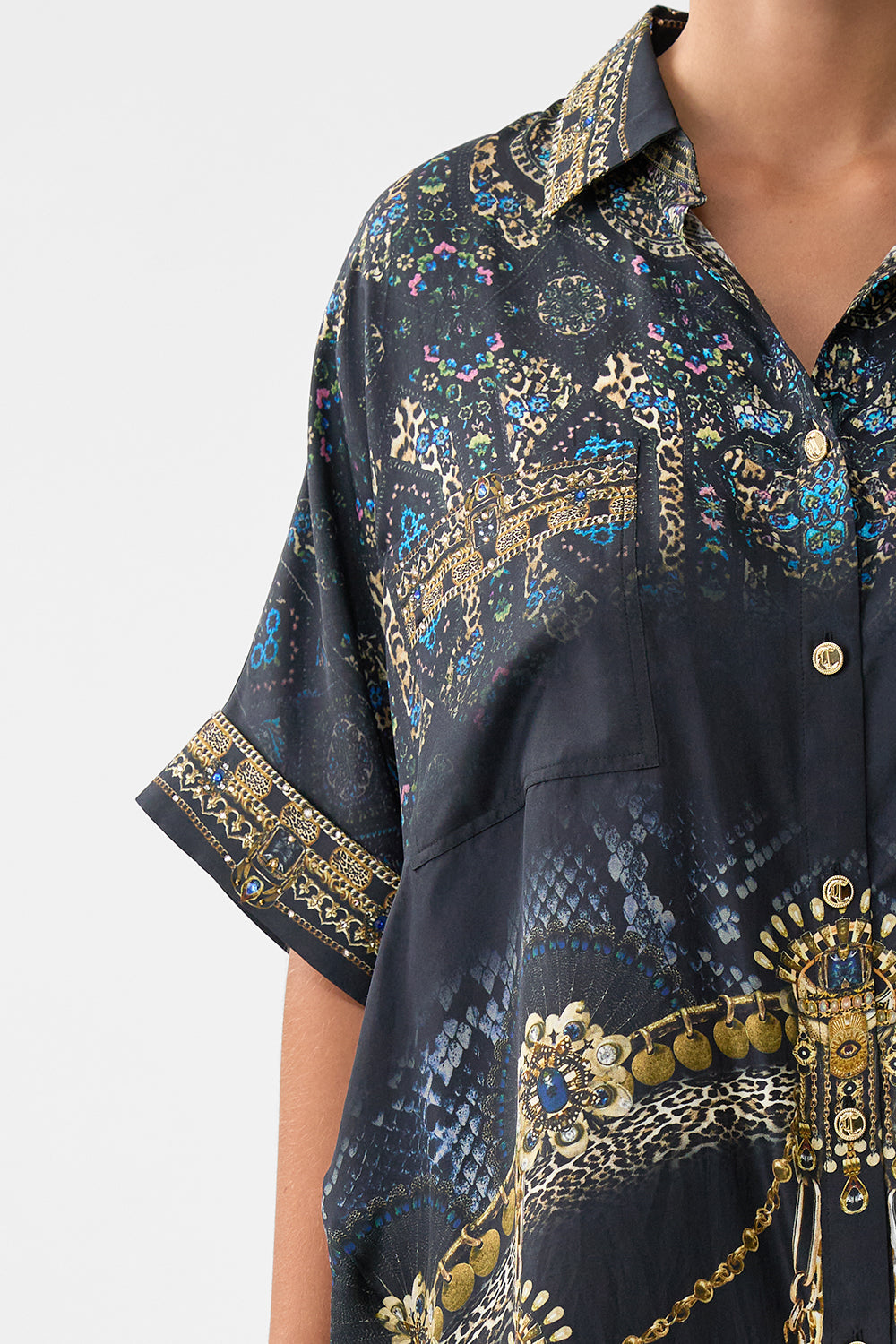The CAMILLA oversized pocket tunic from our print song of the solstice
